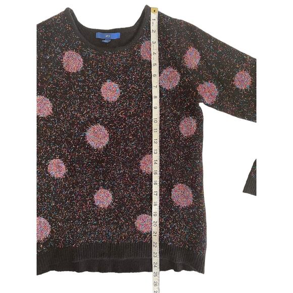 Apt. 9 Black Metallic Tinsel Polka Dot Sweater Size Small - Picture 6 of 7